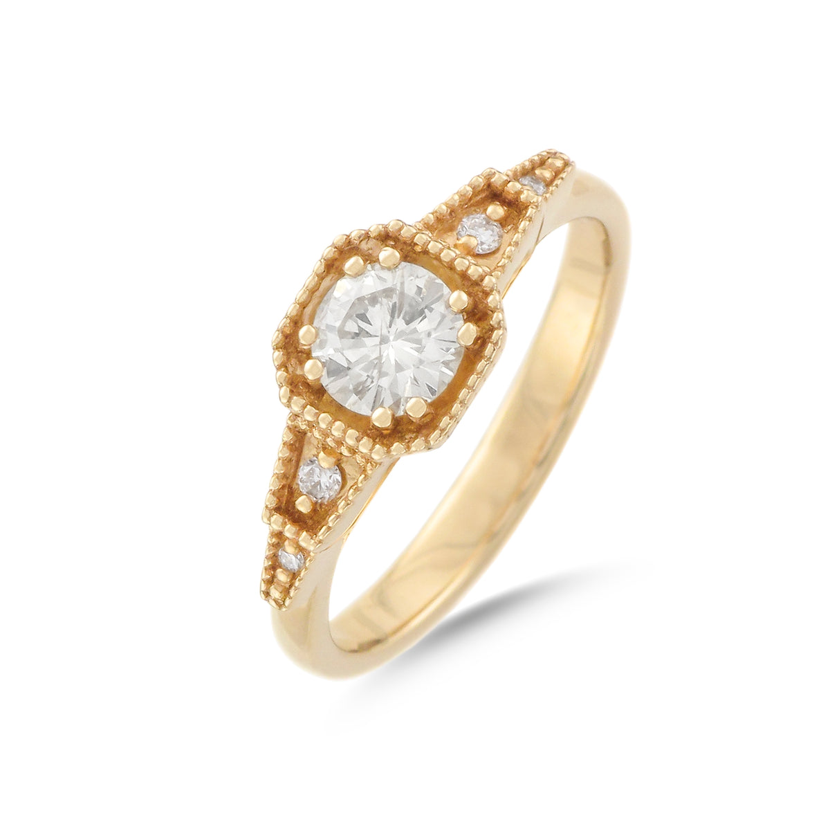 9ct Yellow Gold Three Stone Diamond Ring