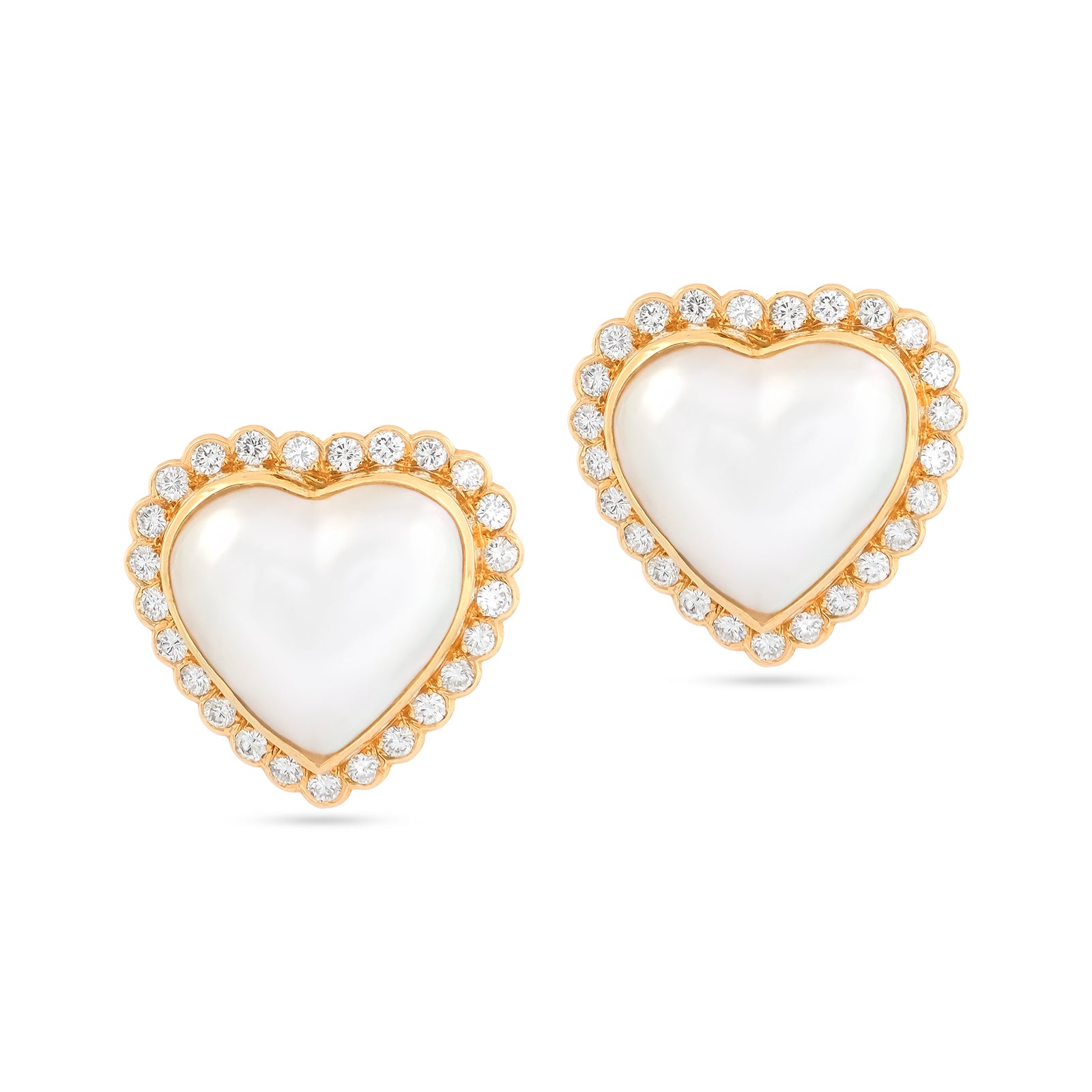 Boodles 18ct Yellow Gold Diamond and Pearl Earrings