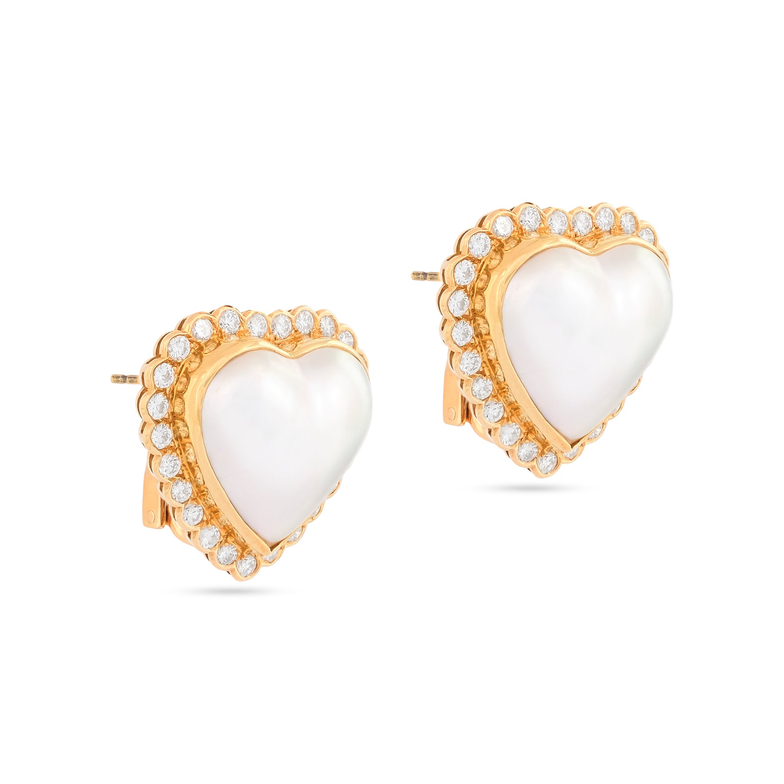 Boodles 18ct Yellow Gold Diamond and Pearl Earrings