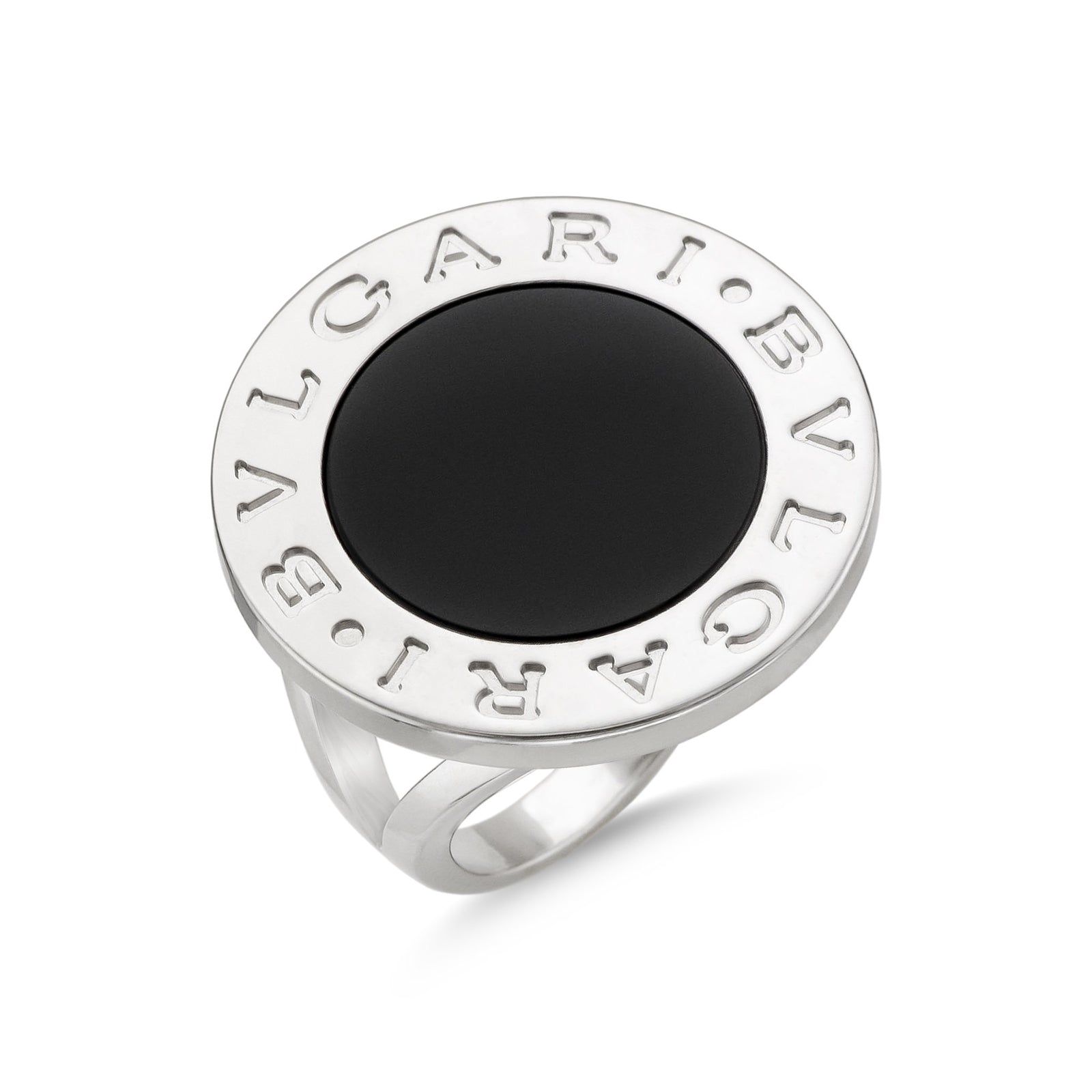 Bvlgari Bvlgari 18ct White Gold Large Black Onyx Ring