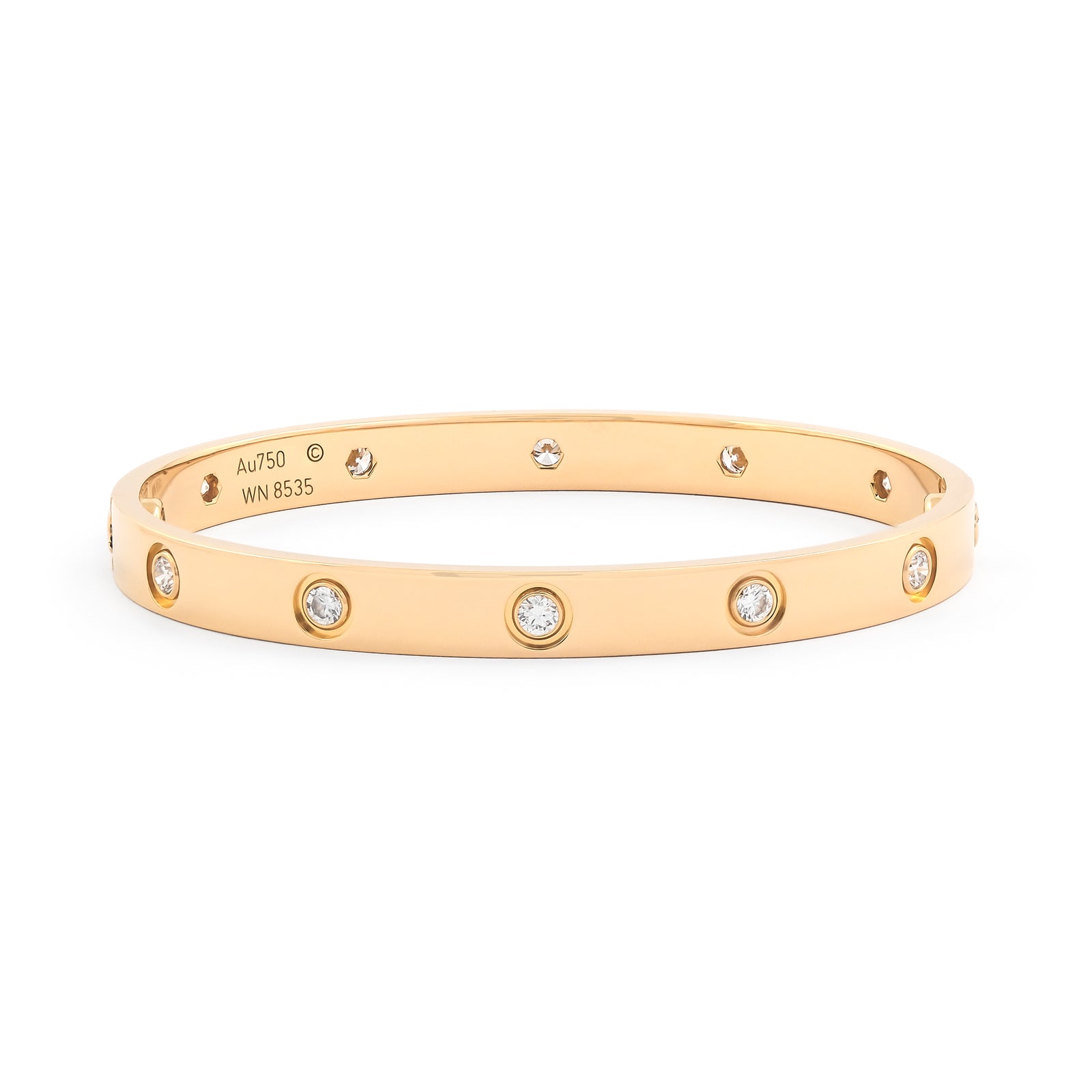 Cartier 18ct Yellow Gold 10 Diamond Love Bangle