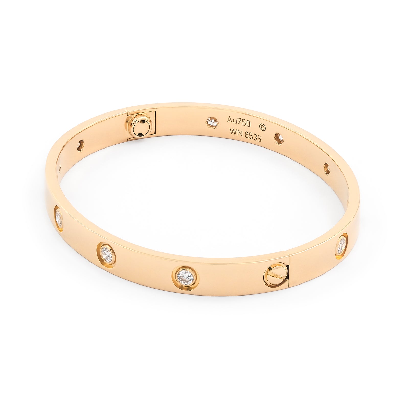 Cartier 18ct Yellow Gold 10 Diamond Love Bangle