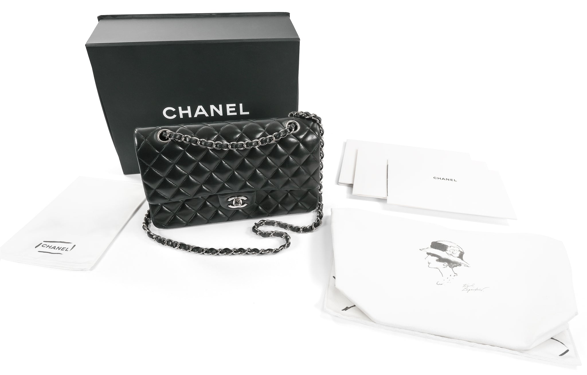 Chanel Pink Quilted Lambskin Medium Double Flap Bag Silver