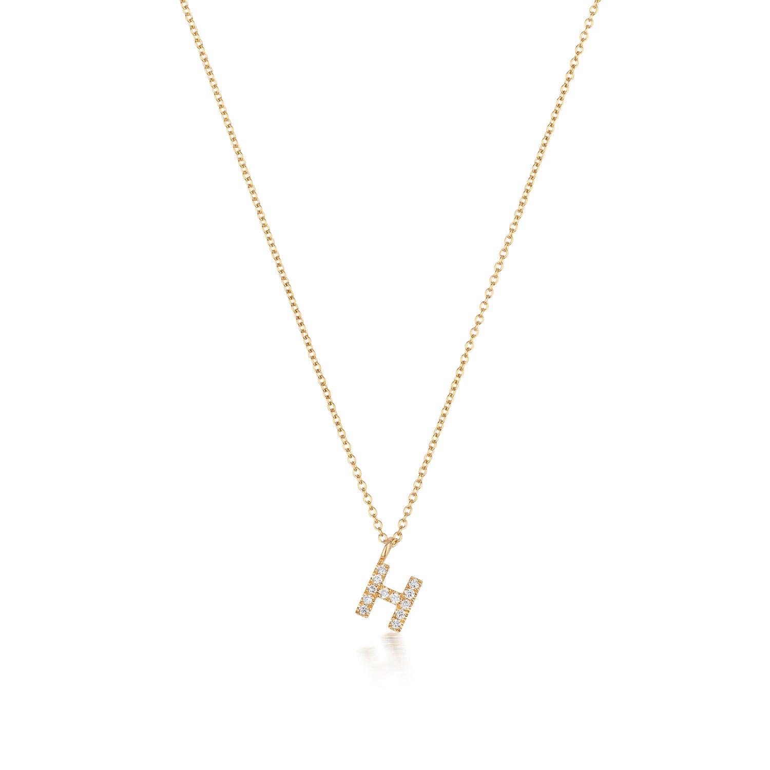 Copy of 18ct Yellow Gold Diamond Letter H Initial Pendant