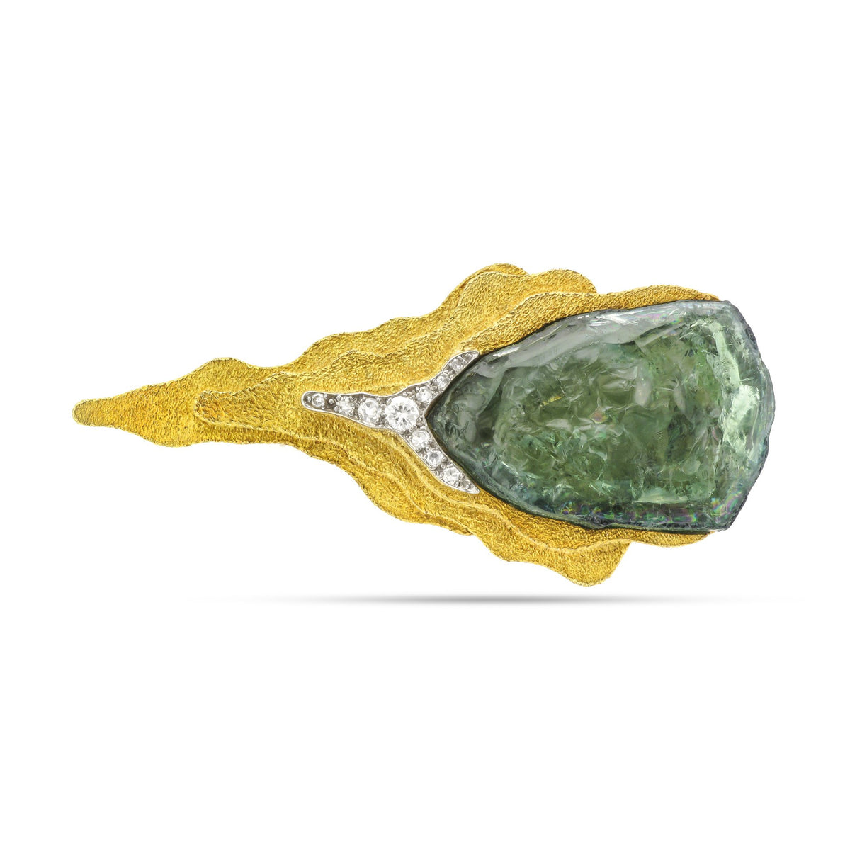 Vintage Andrew Grima 18ct Yellow Gold Tourmaline Brooch