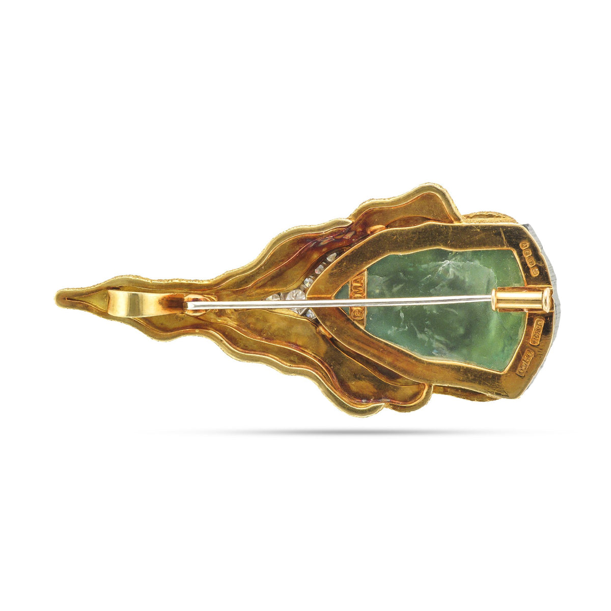 Vintage Andrew Grima 18ct Yellow Gold Tourmaline Brooch