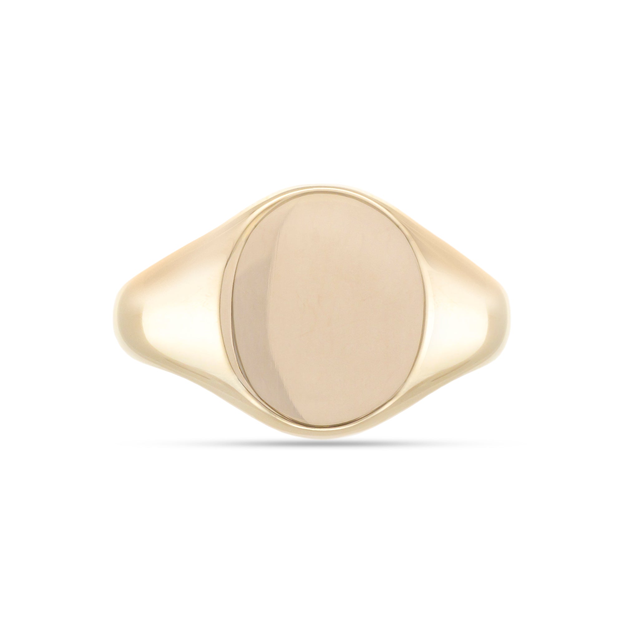 9ct Yellow Gold Oval Signet Ring 16mm x 13mm