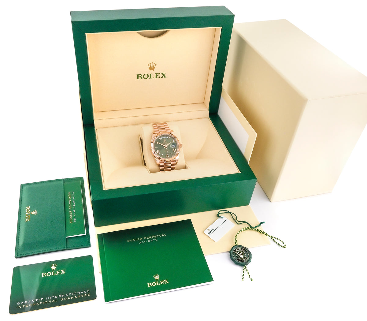 Rolex Day-Date 40 Olive 228235 Box &amp; Papers