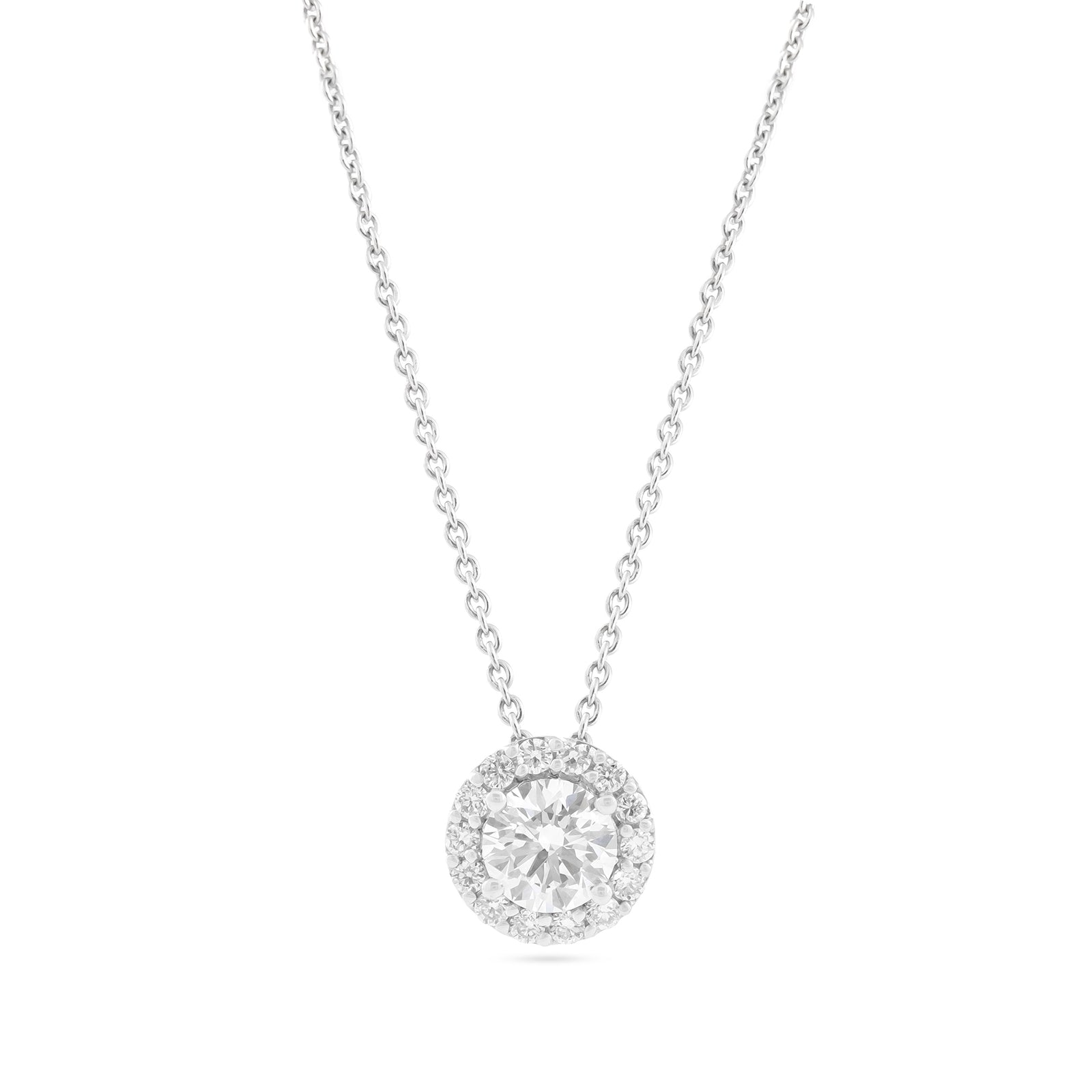 Lab-Diamond 1.01ct Brilliant-Cut Halo Necklace