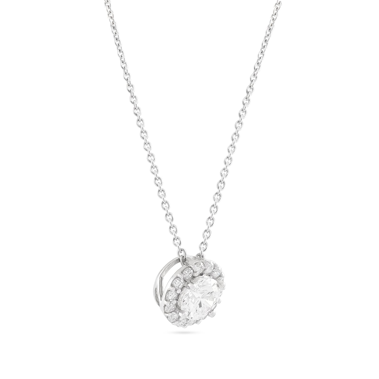 Lab-Diamond 1.01ct Brilliant-Cut Halo Necklace
