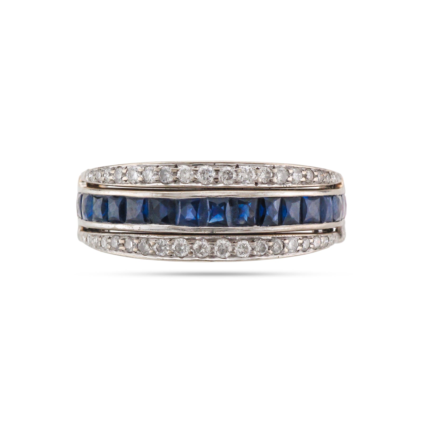 Vintage 18ct White Gold 3 Row 'Flip' Eternity Ring