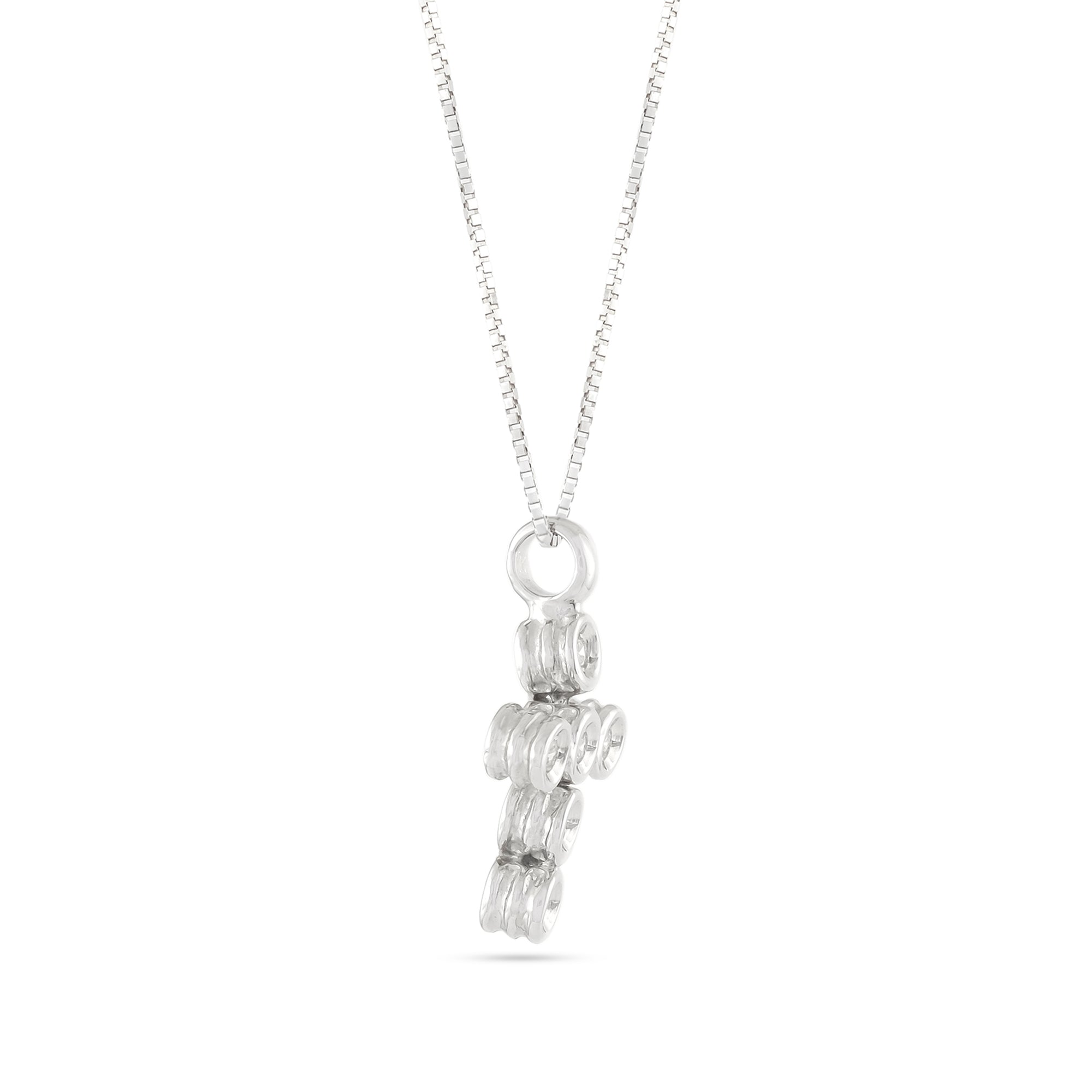 Vintage 18ct White Gold Diamond Cross Necklace
