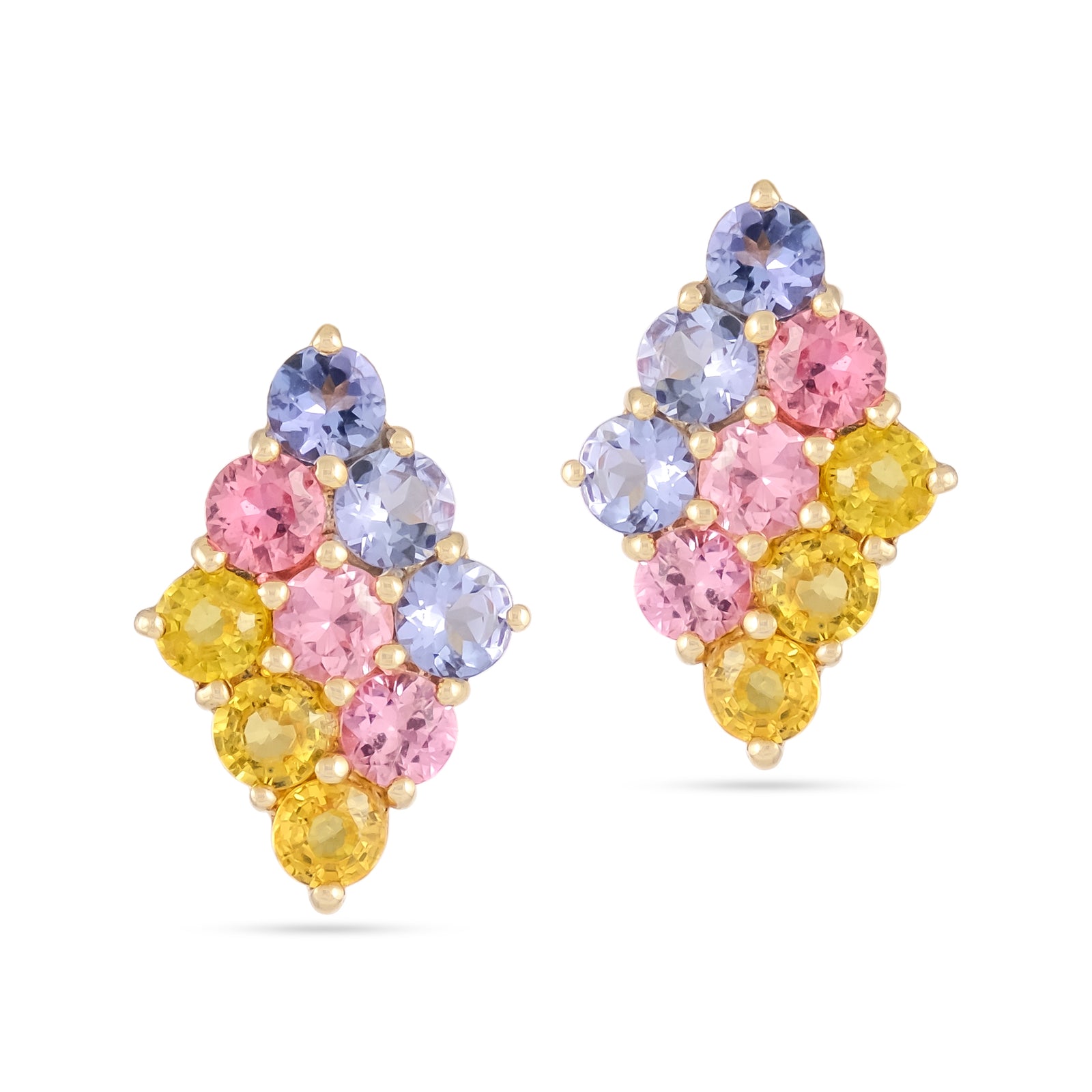 Vintage 9ct Yellow Gold Multi-Stone Earrings