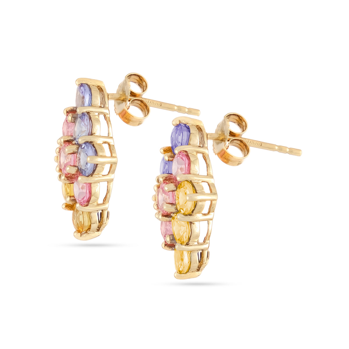 Vintage 9ct Yellow Gold Multi-Stone Earrings
