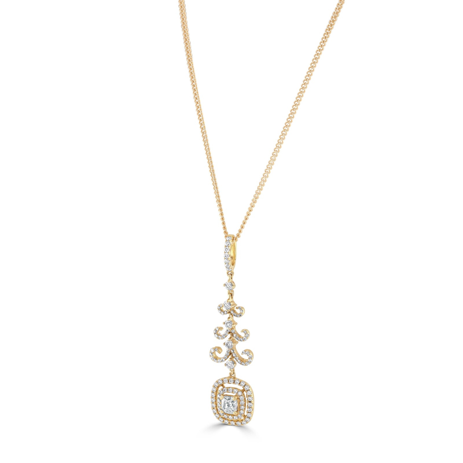 18ct Rose Gold Diamond Cluster Pendant