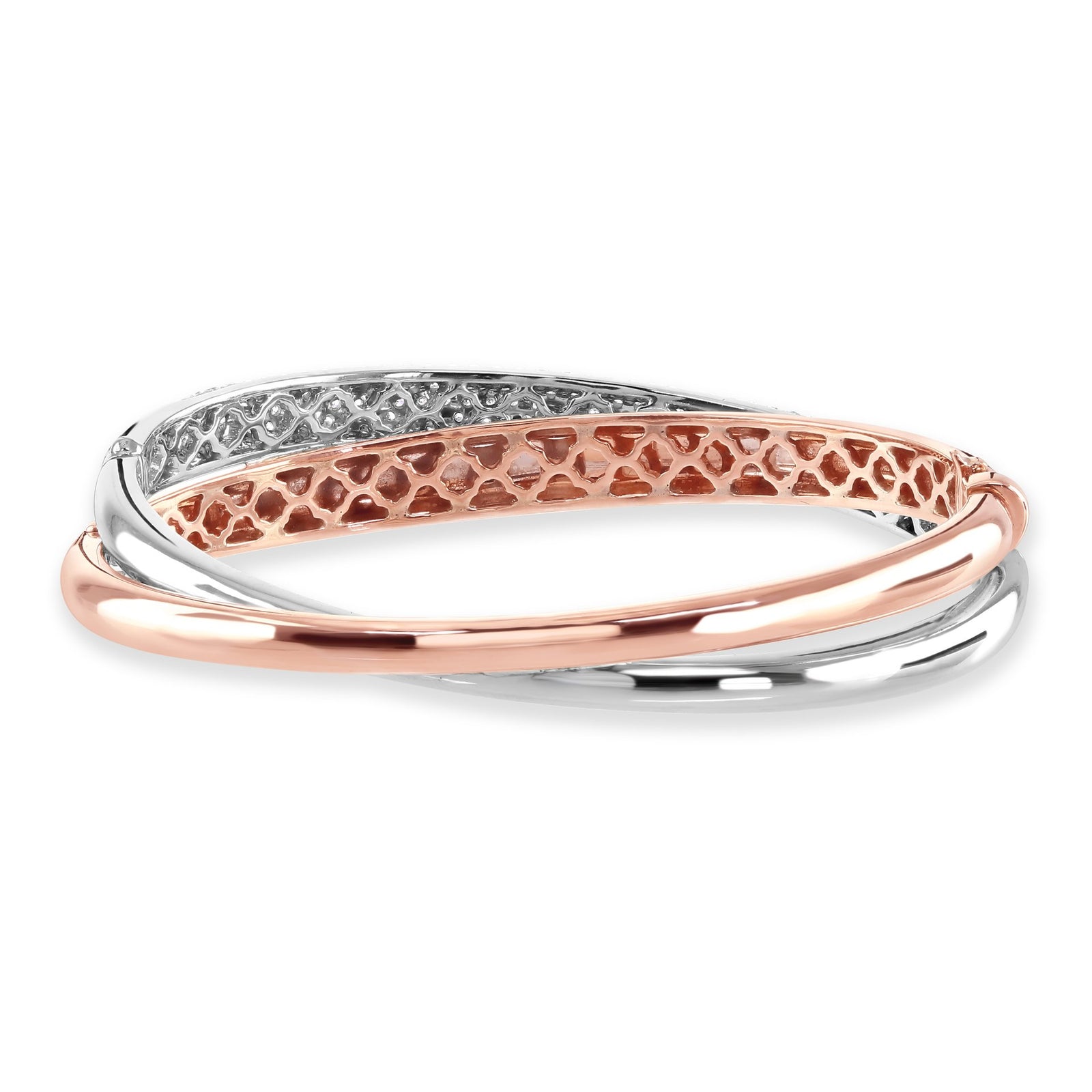 18ct White and Rose Gold Diamond Bangle