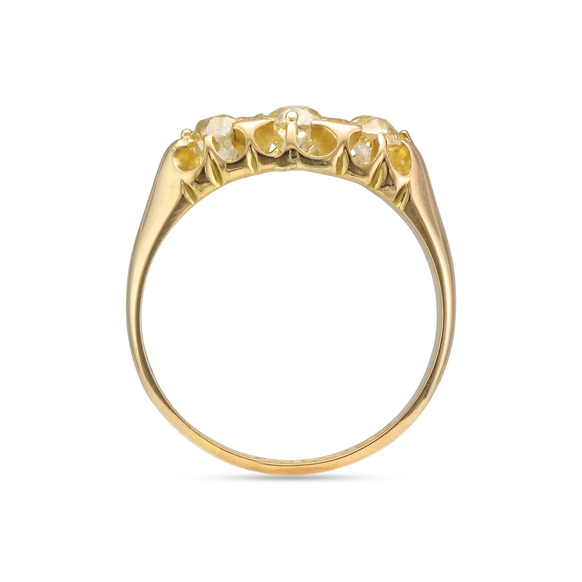 Vintage 18ct Yellow Gold Three Stone Diamond Ring