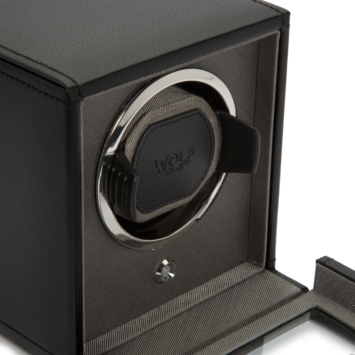 Wolf Cub Single Watch Winder With Cover - Black